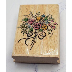 Rose Floral Bouquet StampCraft Wood Mounted Rubber Stamp 440H24